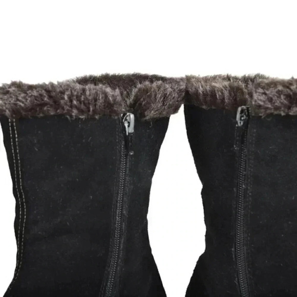 Rieker Suede Winter  Ankle Boots Lined Genuine Leather Black Size 38 - Picture 6 of 12